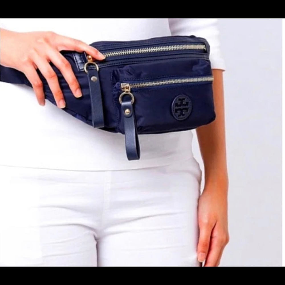 Tory Burch Navy Nylon Belt Bag